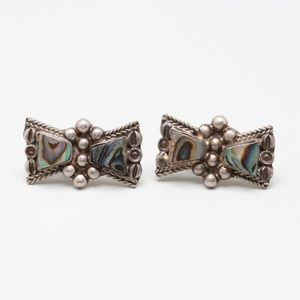 Mexican Silver Abalone Earrings
